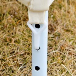 Puutarhapaviljonki 3 x 3 m, kermanvalkoinen, metallirunko ja polyesterikatto, hyttysverkollinen teltta