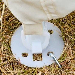 Puutarhapaviljonki 3 x 3 m, kermanvalkoinen, metallirunko ja polyesterikatto, hyttysverkollinen teltta