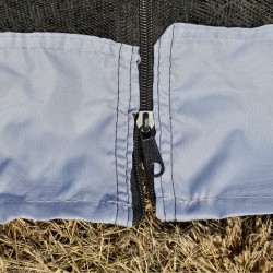 Pihapaviljonki harmaa 3 x 3 m metallirunko ja polyesterikatto hyttysverkoilla