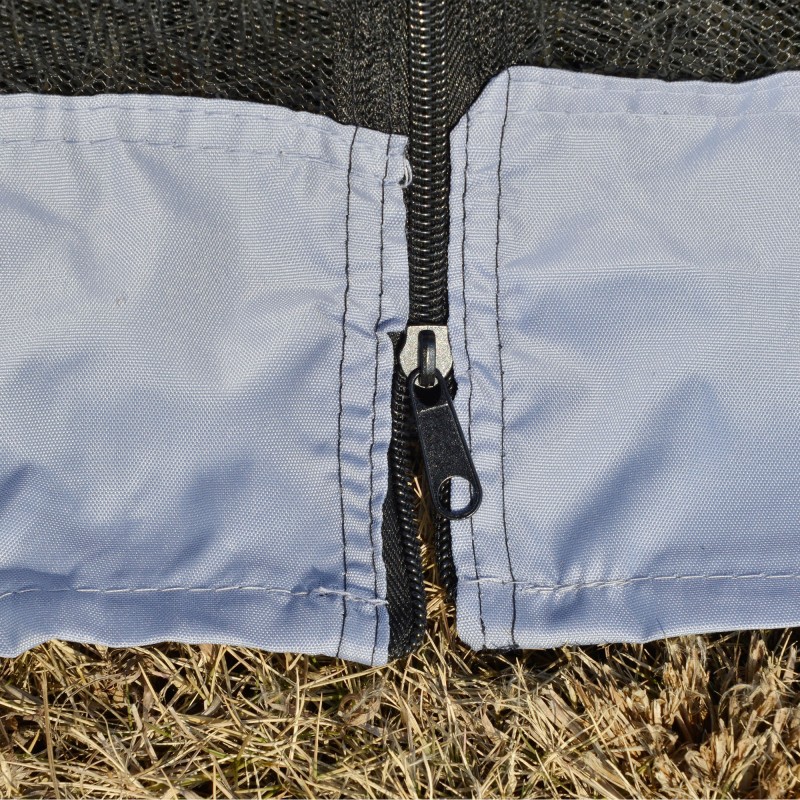 Pihapaviljonki harmaa 3 x 3 m metallirunko ja polyesterikatto hyttysverkoilla