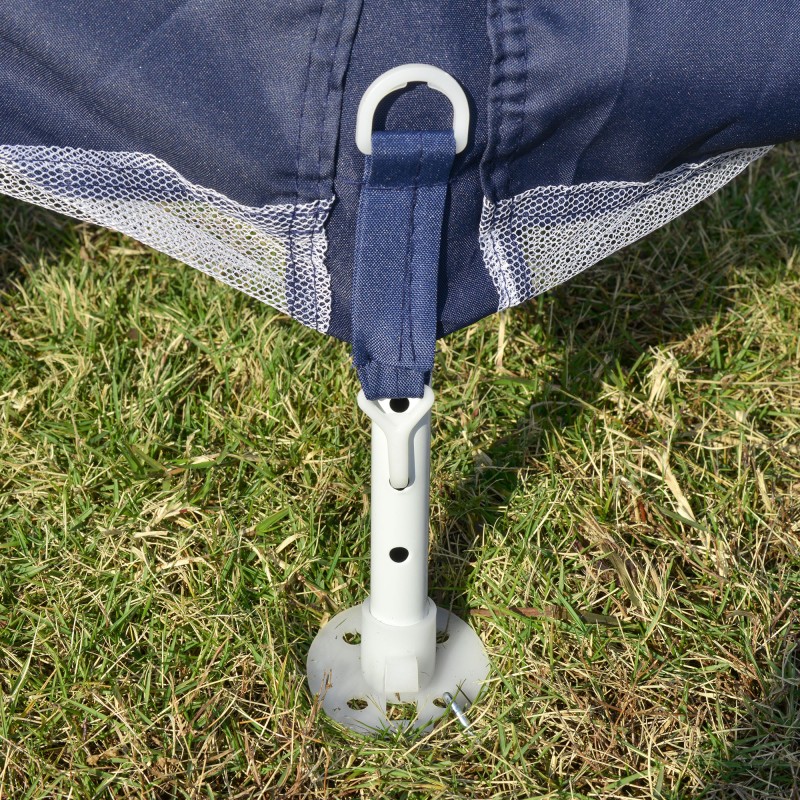 Puutarhateltta 3x3 m sininen, metallirunko ja polyesterikatos, hyttysverkollinen