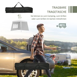 Pop up taittoteltta sivuseinillä ja ikkunoilla 240 x 240 x 250 cm valkoinen