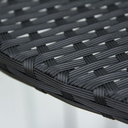 Parvekepöytä puoliympyrä polyrattan metalli musta 100 x 50 x 74 cm