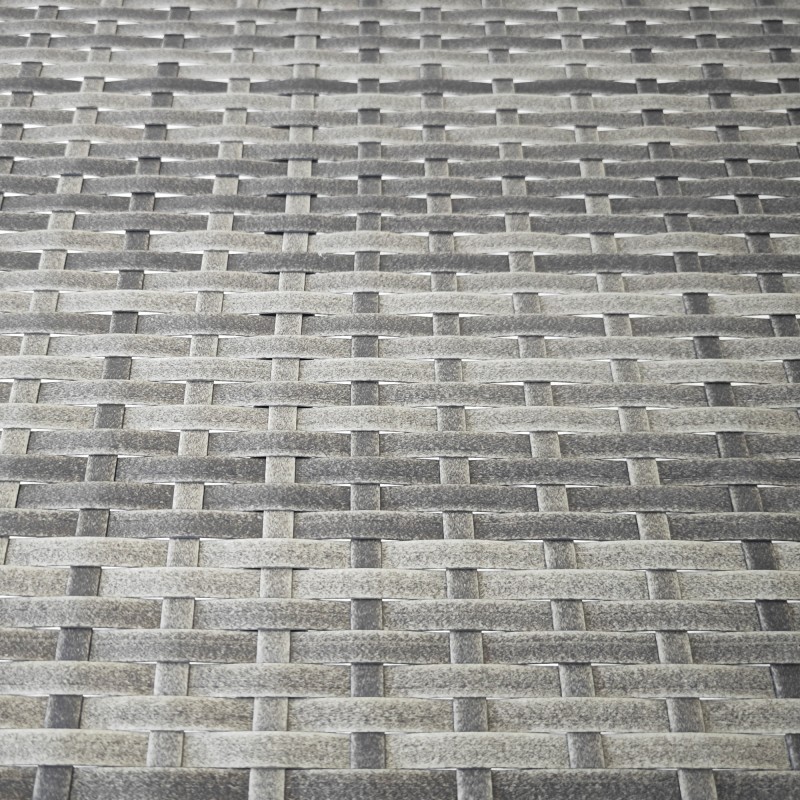 Parvekepöytä puolipyöreä 100x50x74 cm harmaa punosmateriaali ja metalli