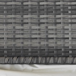 Parvekepöytä puolipyöreä 100x50x74 cm harmaa punosmateriaali ja metalli