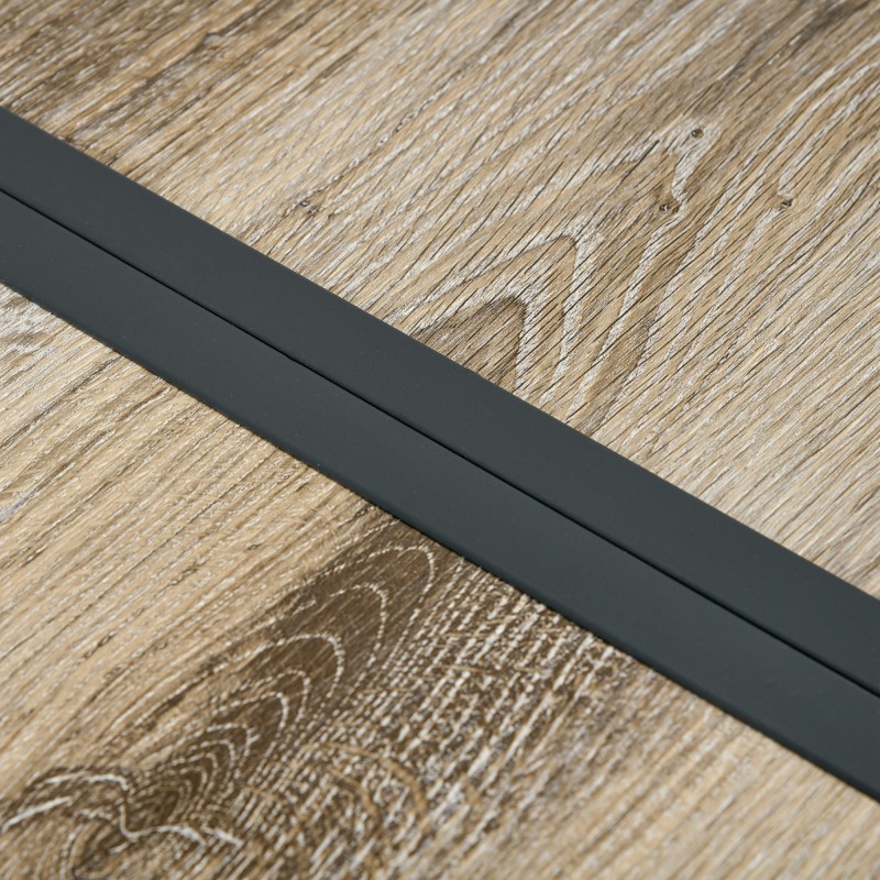 Ulkopöytä 6 hengelle, harmaa puukuosinen PSPC-kansi, metallirunko, 145 x 85 x 72 cm