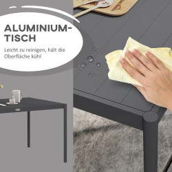 Ulkopöytä alumiinia 145 x 90 x 74 cm tummanharmaa