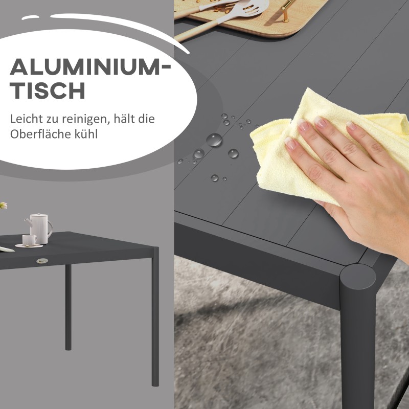 Ulkopöytä alumiinia 145 x 90 x 74 cm tummanharmaa