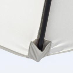 Beige kallistuva aurinkovarjo kampimekanismilla Ø2,6 m, alumiinirunko, 180 g/m² polyesteri