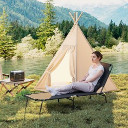 Taitettava aurinkotuoli kasvoreiällä ja tyynyillä, vettähylkivä Oxford-kangas, teräsrunko, musta