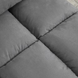 Lattiatason nojatuoli ja varavuode, säädettävä selkänoja ja pääntuki, taittuva metallirunko, harmaa