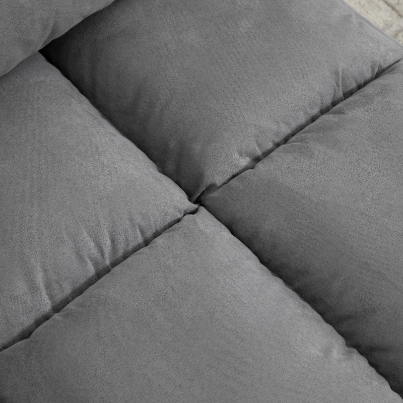 Lattiatason nojatuoli ja varavuode, säädettävä selkänoja ja pääntuki, taittuva metallirunko, harmaa