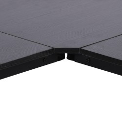 L-muotoinen kulmatyöpöytä 150 x 150 x 76 cm, MDF ja metalli, musta / puu
