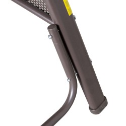 Puutarhakeinu 2 hengen metallirunko aurinkokatos ja tyynyt ruskea/harmaa 162 x 118 x 173 cm