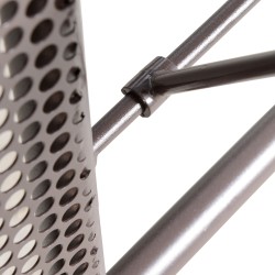 Puutarhakeinu 2 hengen metallirunko aurinkokatos ja tyynyt ruskea/harmaa 162 x 118 x 173 cm