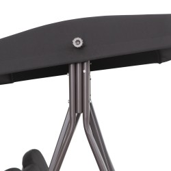 3 hengen pihakeinu säädettävällä katoksella, metallirunko, ruskea/musta, 116 x 206 x 183 cm