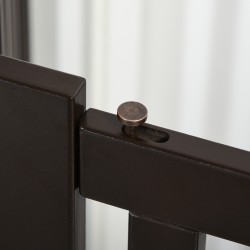 Koirien turvaportti vapaasti seisova, 3-paneelinen, taittuva, MDF, tummanruskea 155 x 76 cm