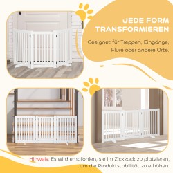 Vapaasti seisova koiraportti 3-paneelinen MDF 155 x 76 cm valkoinen