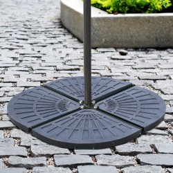 2-osainen painolevysarja terassi- ja pihavarjolle, pronssi, hartsimateriaali/metalli, n. 28 kg, 66 x 47 x 4,2 cm