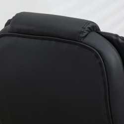 Hierova toimistotuoli ja pelituoli, 6-pisteen värinähieronta ja lämpö, keinonahka, säädettävä, musta