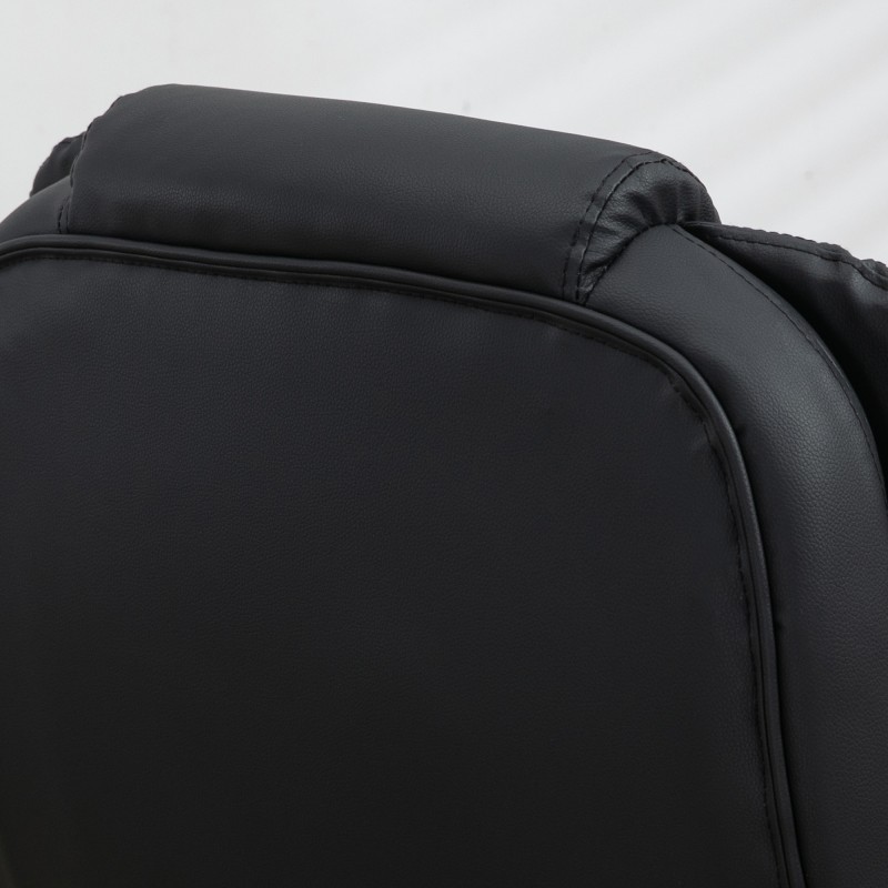 Hierova toimistotuoli ja pelituoli, 6-pisteen värinähieronta ja lämpö, keinonahka, säädettävä, musta