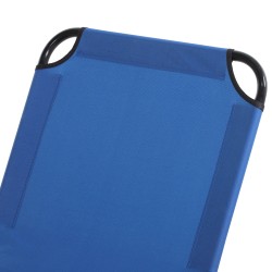 Aurinkovuode 5-asentoinen selkänoja 188 x 56 x 28 cm teräsrunko Oxford-kangas sininen