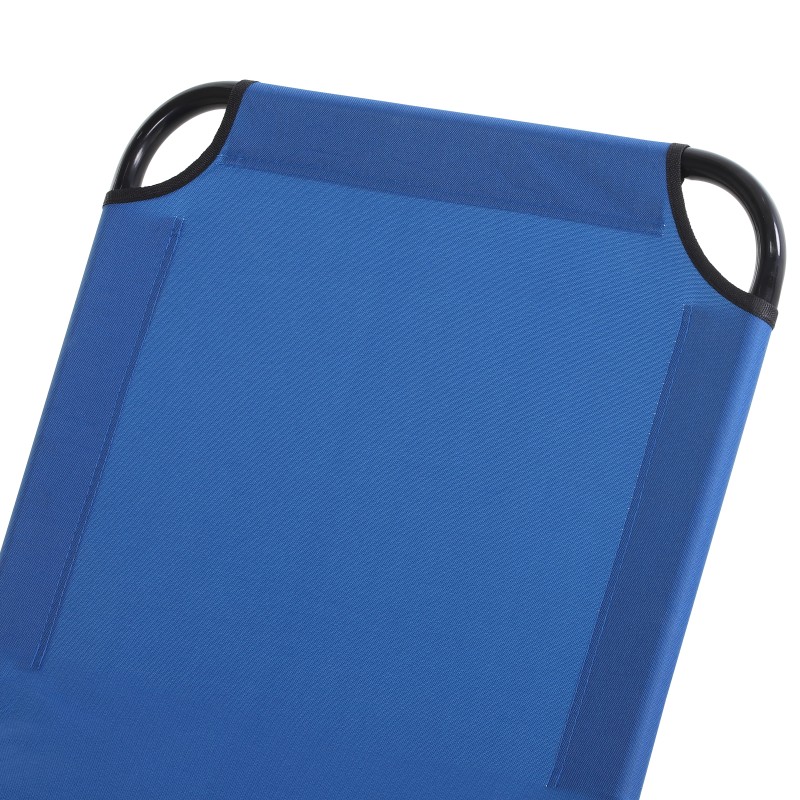 Aurinkovuode 5-asentoinen selkänoja 188 x 56 x 28 cm teräsrunko Oxford-kangas sininen