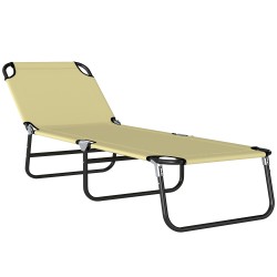 Aurinkovuode 5 asentoinen selkänoja 190x56x28 cm metallirunko nopeasti kuivuva kangas creme