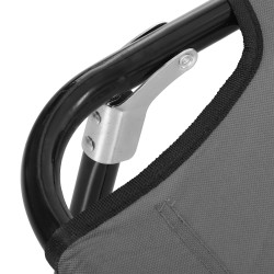 Aurinkotuoli, 5-asentoinen selkänoja, kokoontaitettava, nopeasti kuivuva Oxford-kangas, metallirunko, 188 x 56 x 28 cm, harmaa