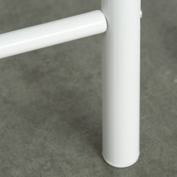 Baaripöytäsetti 3-osainen, korkea pöytä ja 2 baarijakkaraa, säilytyshylly, valkoinen/tammi, MDF ja metalli