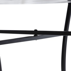 Pyöreä mosaiikkipöytä ulkokäyttöön, teräs ja keramiikka, oranssi–valkoinen, Ø60 x 71 cm