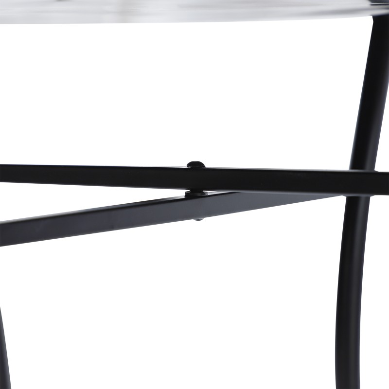 Pyöreä mosaiikkipöytä ulkokäyttöön, teräs ja keramiikka, oranssi–valkoinen, Ø60 x 71 cm