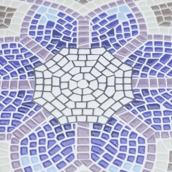Pyöreä mosaiikki ulkopöytä 60x71 cm, teräs ja keramiikka, sinivalkoinen, puutarha- ja parvekepöytä