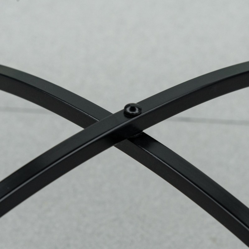 Pyöreä ulkopöytä Ø60 cm keramiikkamosaiikki ja metallirunko, monivärinen puutarha- ja parvekepöytä