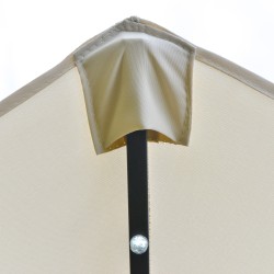 Ovaali aurinkovarjo LED-valoilla 440 x 256 cm cremeweiß