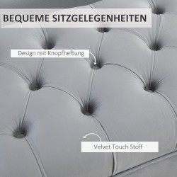 Samettinen sängynpääty- ja eteispenkki, vaaleanharmaa, korotetut kullanväriset jalat, 118 x 45 x 42 cm