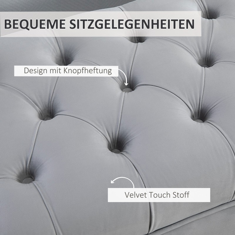 Samettinen sängynpääty- ja eteispenkki, vaaleanharmaa, korotetut kullanväriset jalat, 118 x 45 x 42 cm