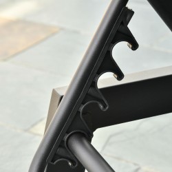 Säädettävä aurinkotuoli / puutarhatuoli, alumiini, harmaa, 5-asentoinen selkänoja, 202 x 65 x 43 cm