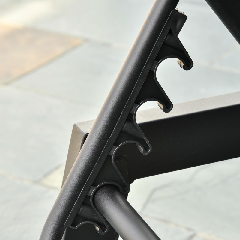 Säädettävä aurinkotuoli / puutarhatuoli, alumiini, harmaa, 5-asentoinen selkänoja, 202 x 65 x 43 cm