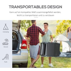 Taitettava aurinkotuoli / rantatuoli 7-asentoisella selkänojalla, tyynyillä, harmaa, kantavuus 165 kg