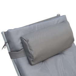 Taitettava aurinkotuoli / rantatuoli 7-asentoisella selkänojalla, tyynyillä, harmaa, kantavuus 165 kg