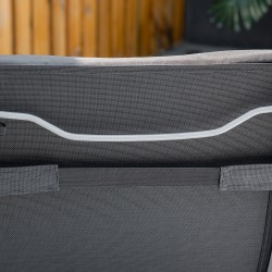 Kokoontaitettava aurinkotuoli / rantatuoli, 7-asentoinen selkänoja, istuin- ja niskatyyny, max 165 kg, musta