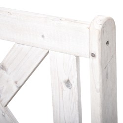 Valkoinen puinen säilytyspenkki ulkokäyttöön 2-istuttava 115 x 61 x 85 cm