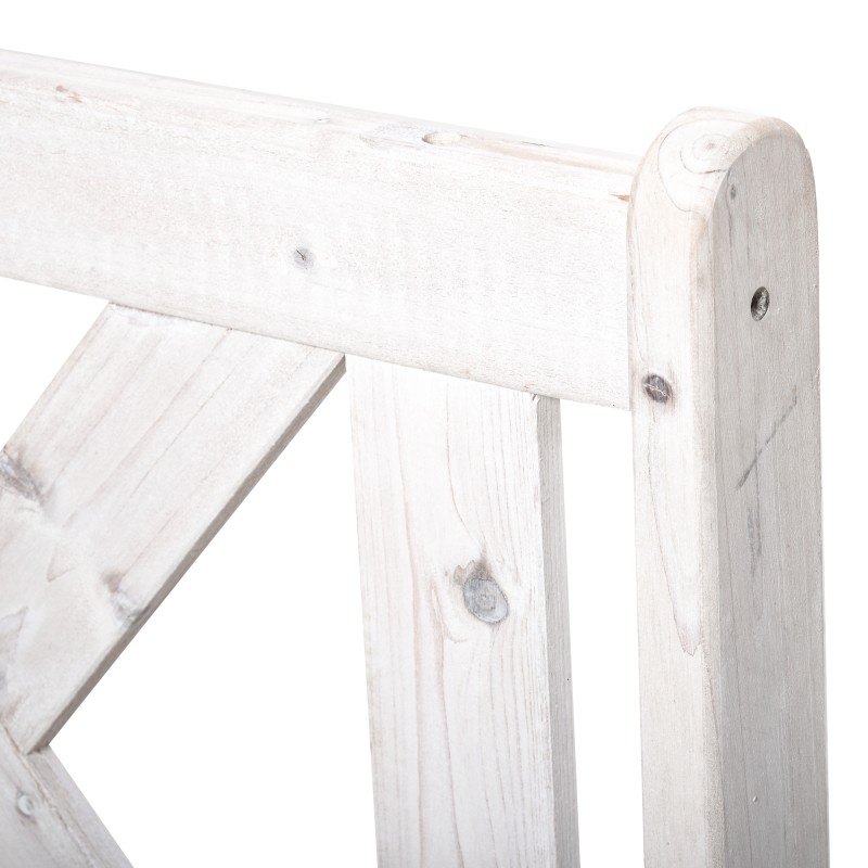 Valkoinen puinen säilytyspenkki ulkokäyttöön 2-istuttava 115 x 61 x 85 cm