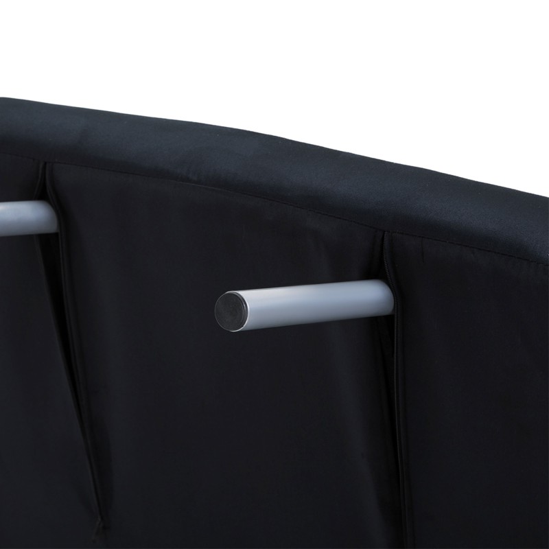 3-in-1 vuodesohjatuoli, nojatuoli ja lisävuode, samettiverhoilu, musta, sisustustyynyllä