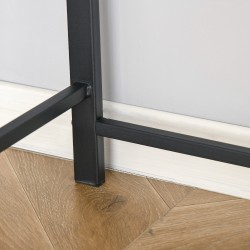 Työpöytä / tietokonepöytä hyllyllä ja kaapelinhallinnalla, MDF ja metallirunko, 84 x 45 x 85 cm, pähkinänruskea / musta