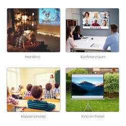 Projektorikangas 4:3, 84", 171 x 131 cm, valkoinen, metallirungolla ja rullattavalla kotelolla