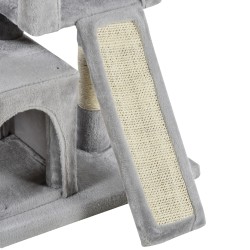 Kissan raapimispuu pienille kissoille 83 cm, sisalpylväs ja luolat, vaaleanharmaa