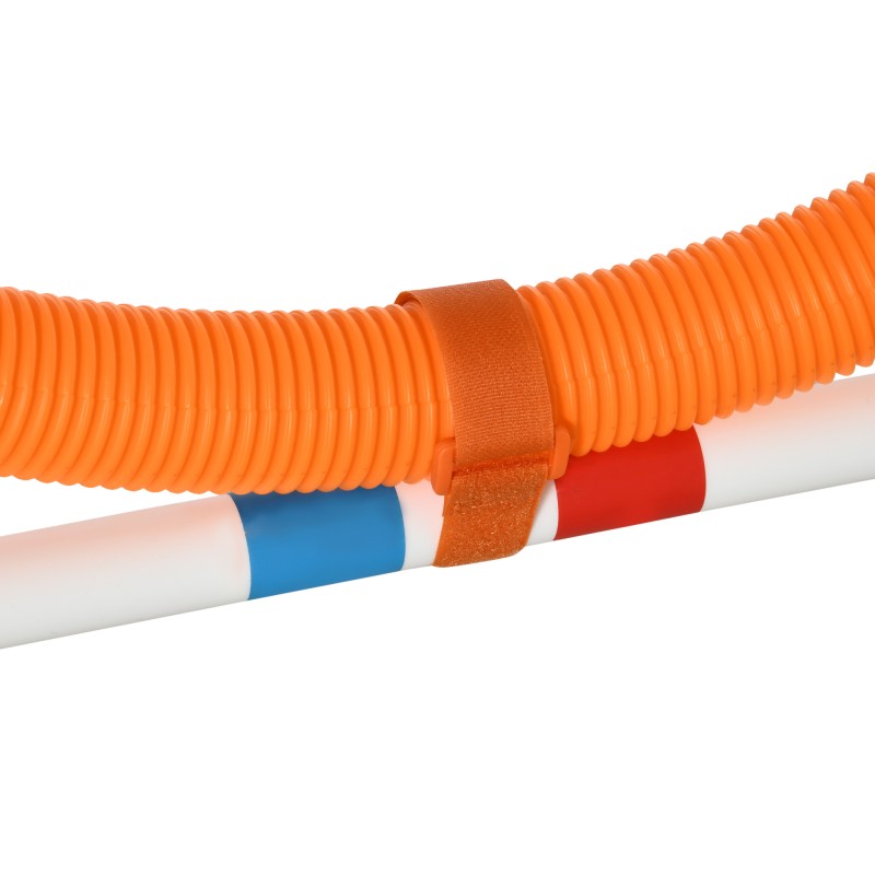 Koirien agilitysetti 3-osainen, hyppytanko, hyppylenkki ja pujottelukepit, muovi, valkoinen–keltainen, kantolaukulla