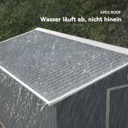 Metallinen pihavarasto puutarhatyökaluille, liukuovet, ilmanvaihtoaukot, galvanoitu teräs, kivihiilenharmaa, 340 x 386 x 200 cm